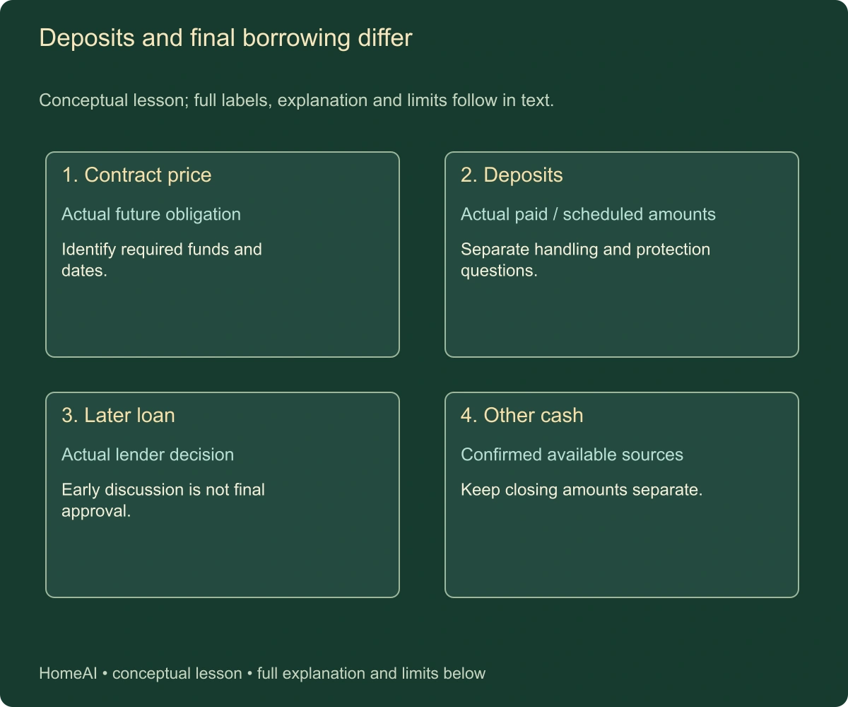 Deposits and final borrowing differ. Conceptual lesson; full labels, explanation and limits follow in text.